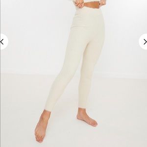 Stone Co ord Fluffy Ribbed Leggings